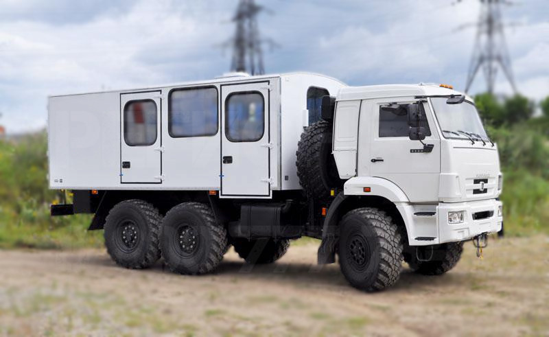 Купить Вахтовый автобус Камаз 5350-66 с грузовым отсеком и другую дорожную, коммунальную, строительную спецтехнику в Торговом Доме «Регион 45».